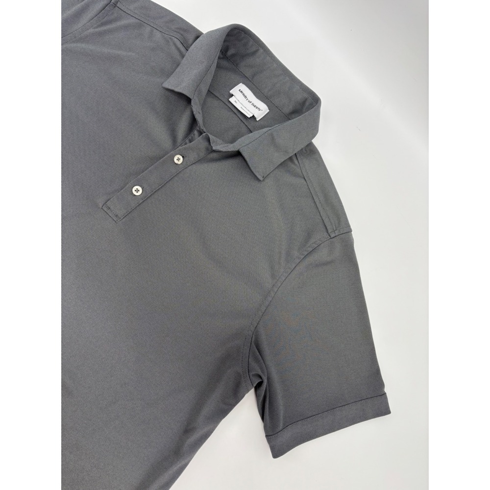 Ministry of Supply Apollo Polo Shirt Mens XL Gray Short Sleeve PCM Pique Shirt